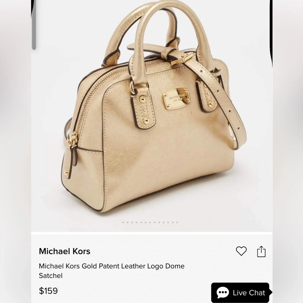 Michael Kors Gold metallic satchel bag